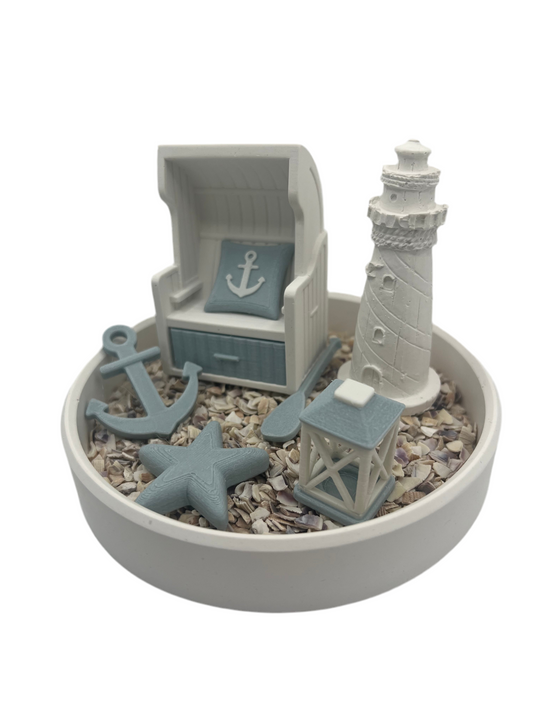 Strandkorb Deko-Set – Raysin Handmade für Alltag, Geschenk, Dekoration