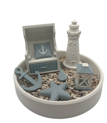 Strandkorb Deko-Set – Raysin Handmade für Alltag, Geschenk, Dekoration